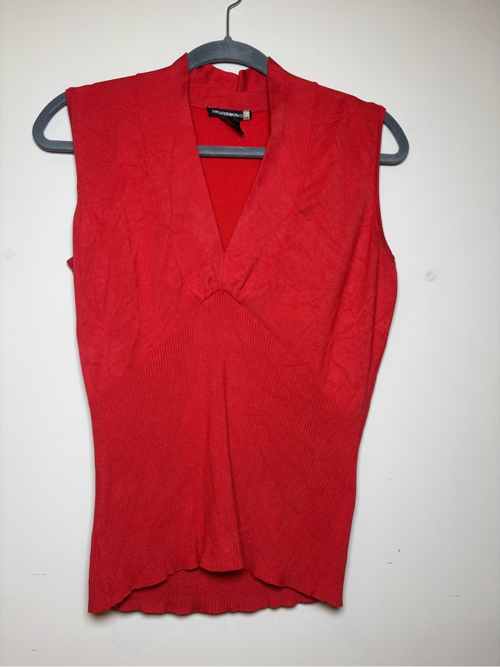 Sweaterworks Red V-Neck Knit Tank